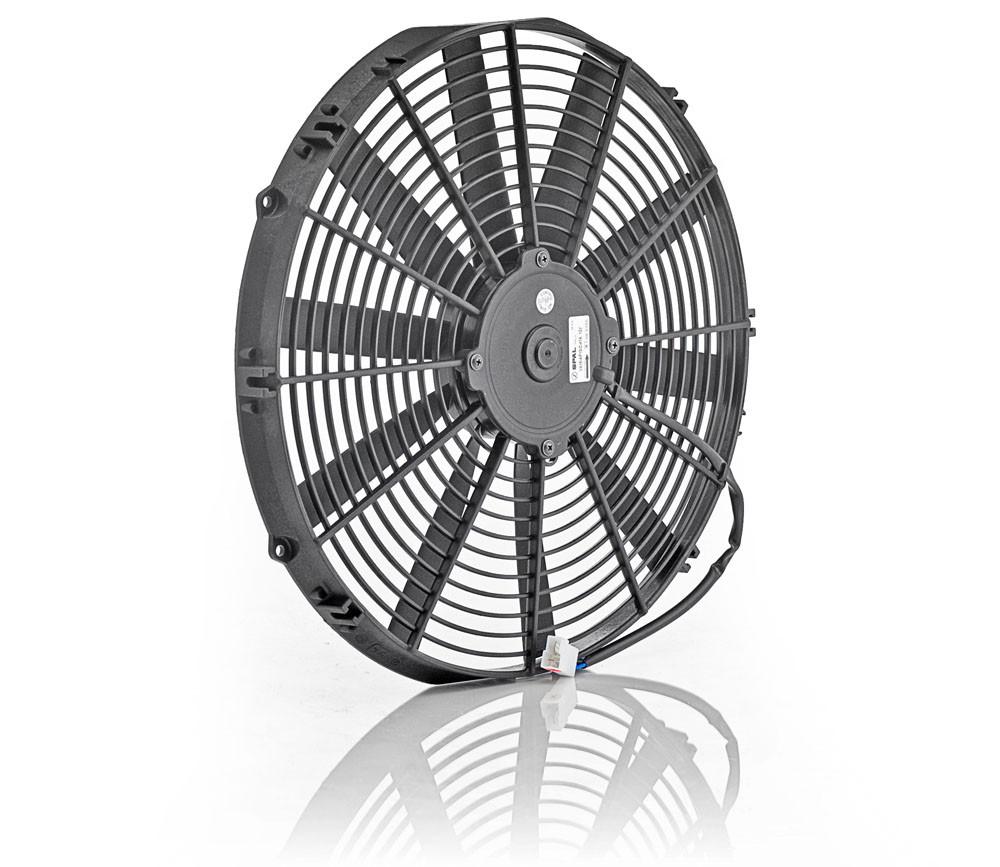16 Inch Electric Pusher Fan Euro Black Thin Line Be Cool Radiator | Be Cool